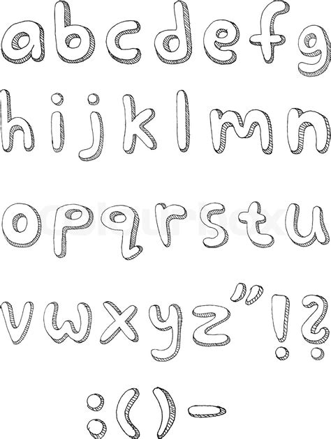 Hand Drawn Vector Abc Small Letters Stock Vector Colourbox