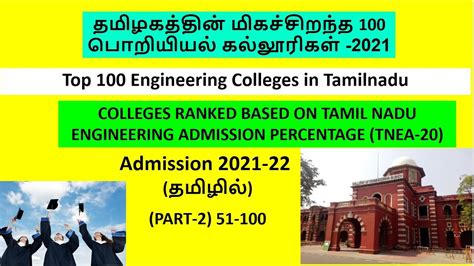 Top Engineering Colleges In Tamilnadu Based On Tnea Admission