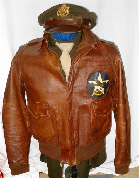 Us Army Air Force Wwii A2 Flight Jacket Document Group Leather