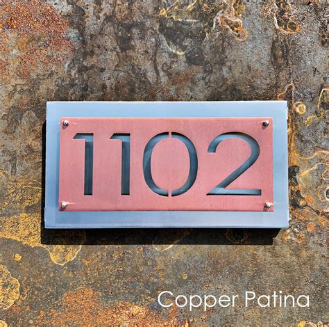 Modern Metal Address Sign Stainless Address Plaque Metal House