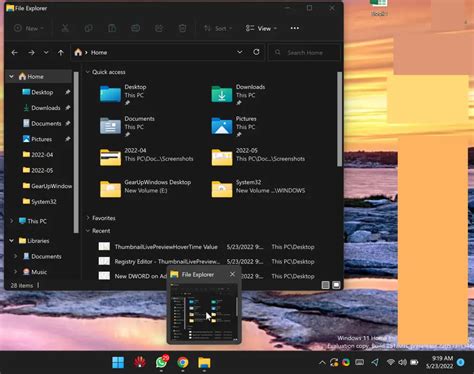 How To Change Mouse Hover Time To Display Taskbar Thumbnail Live