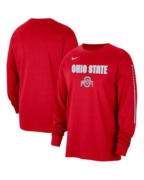 Nike Ohio State Buckeyes Slam Dunk Long Sleeve T Shirt In Red For Men
