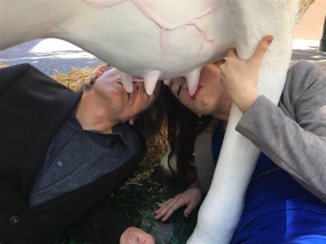 Animal Advocates Nurse On Cow Udder To Protest Dairy Cruelty Peta