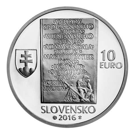 Stříbrná slov mince 10 EUR 2016 Ladislav Nádaši Jégé proof Česká