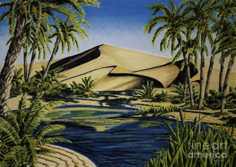 Desert Oasis Drawing By Robert Thornton Pixels