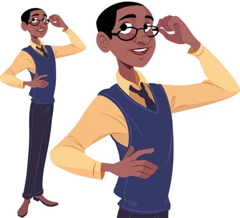 African American Nerd Illustrations Royalty Free Vector Graphics