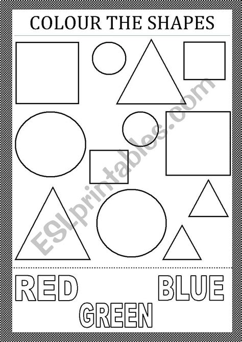 Colour The Shapes Esl Worksheet By Welling