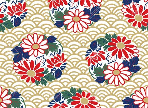 Seamless Japanese Floral Pattern Royalty Free Cliparts Vectors And