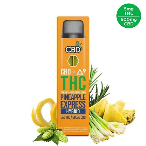 Thc Vape Pen Pineapple Express Hybrid 5mg Thc 500mg Cbd Vapefuse