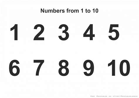 Free Printable Numbers 1 10 Free Printables