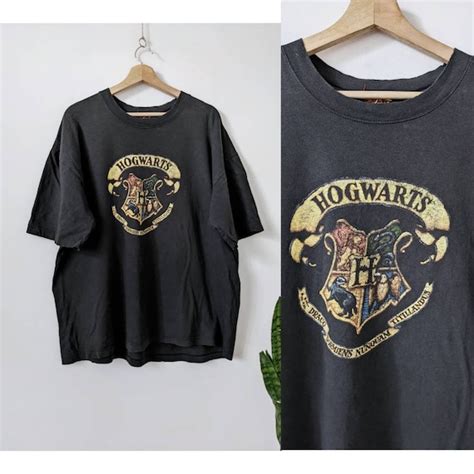 Vintage Hogwarts T Shirt Harry Potter Movie Merch Etsy
