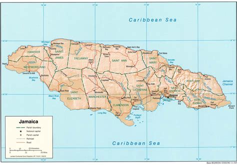Map Of Jamaica Relief Map Worldofmaps Net Online Maps And Travel