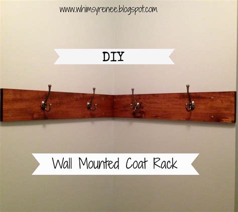 Backpacks should be into studs. Whimsy Renee: DIY Wall-Mounted Coat Rack