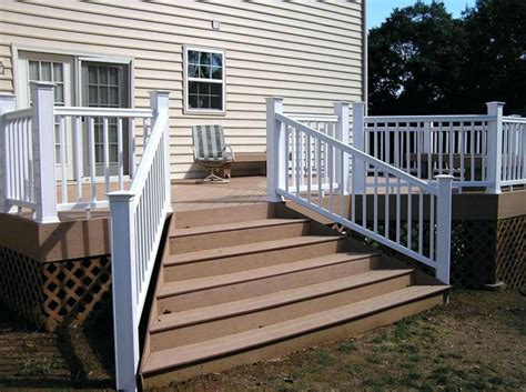 Vinyl railing systems are easy to install and maintenance free. 10+ Stunning Outdoor Stair Design Ideas For Your Home Exterior | Outdoor stairs, Deck stairs ...