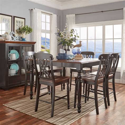 Weston Home Two Tone 7 Piece Counter Height Dining Set
