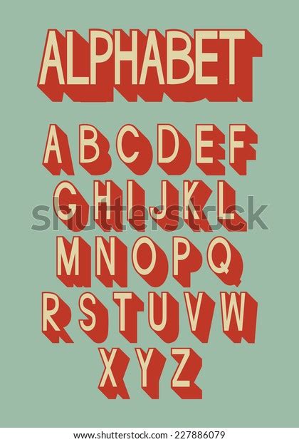 Retro Alphabet Vector Letters Eps 8 Stock Vector Royalty Free
