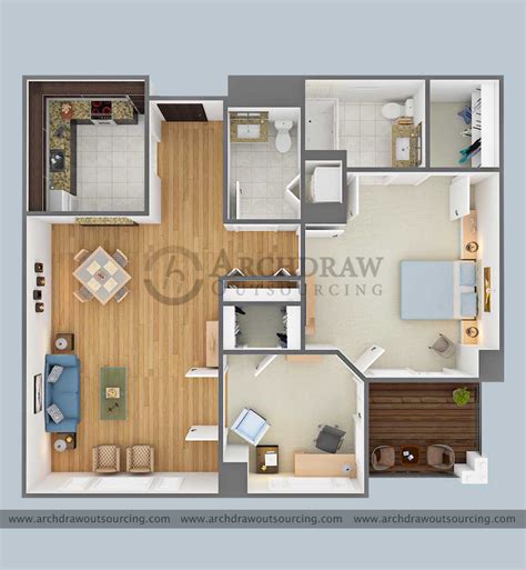 Floor Plan 3d Rendering And House Plan Visualization