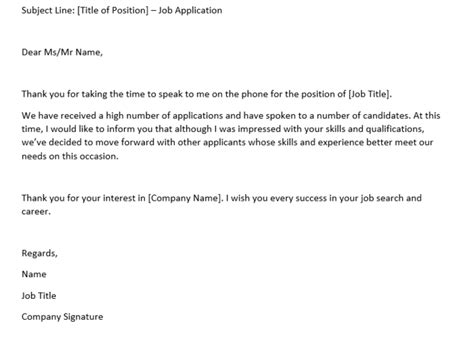 How To Write A Rejection Letter After An Interview Samples
