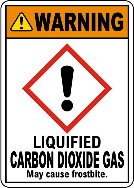 Warning Liquified Carbon Dioxide Ghs Sign Save 10 Instantly