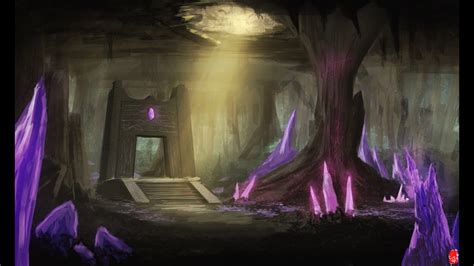 Digital Painting Progress With Photoshop Crystal Cave Youtube