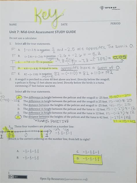 Everyday math grade 5 unit 8 test answers? Open Up Resources Grade 8 Unit 7 Answer Key