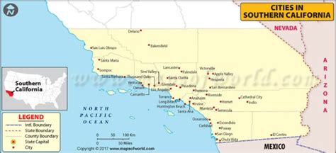 Southern California Map Major Cities Australia Map