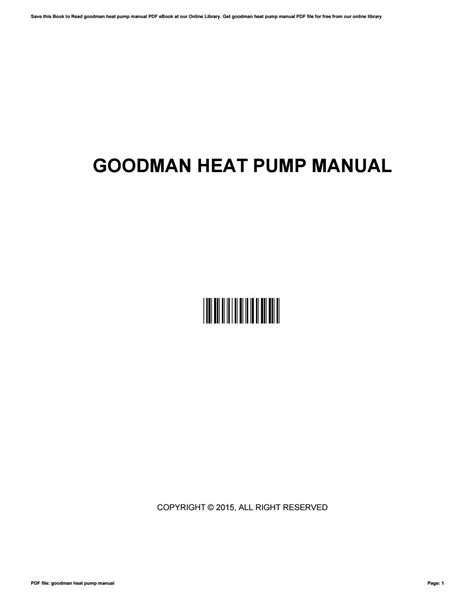 Goodman Heat Pump Manual By Regina Issuu