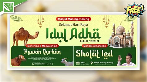 Tutorial Cara Desain Spanduk Hari Raya Idul Adha H Spanduk Banner Idul Adha Vidoe