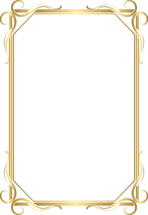 Gold Frame Clipart High Resolution Frame Border Png Transparent