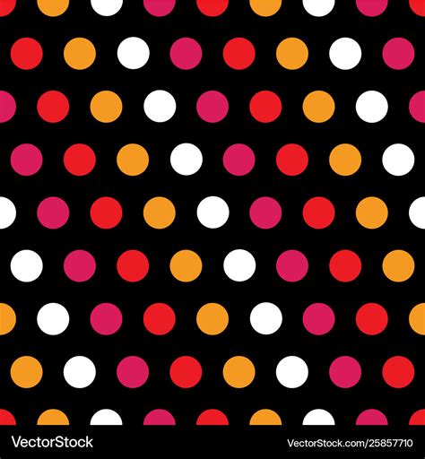Colorful Polka Dots On Black Background Royalty Free Vector