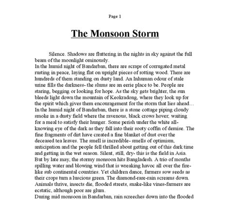 Descriptive Essay Of A Rainy Day