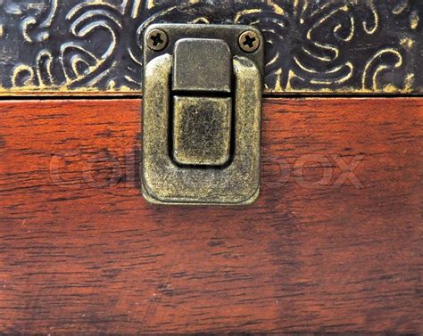 Lock On Old Wooden Casket Stock Photo Colourbox
