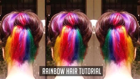 Rainbow Hair Dye Tutorial Semi Permanent Rainbow Hair Tutorial How To