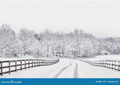 Snowy Countryside Driveway Stock Photo Image Of Landscape 8861718