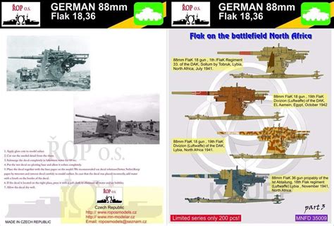German 88mm Flak 1836 Flak On The Battlefiedd North Africa Ropos