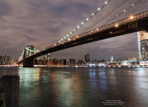 Brooklyn Bridge At Night Brooklyn Bridge Bridge Bay Bridge