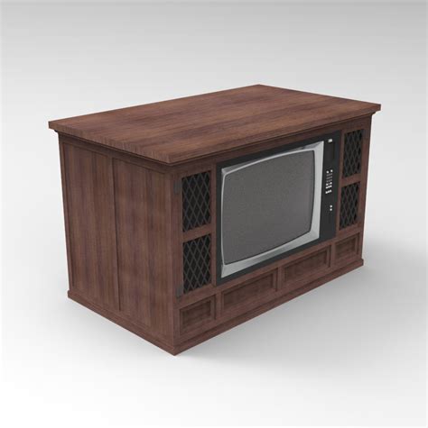 Old Wooden Console Television Cgtrader
