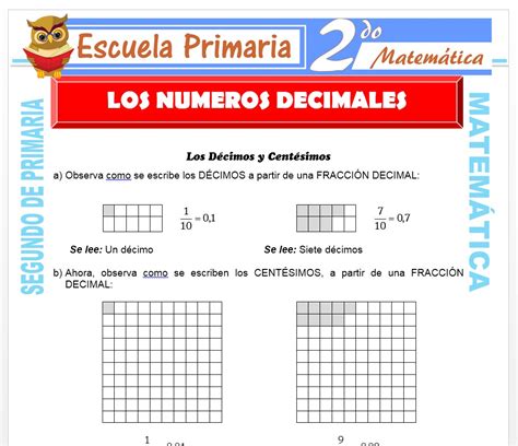 Fichas De Decimales 5 Primaria