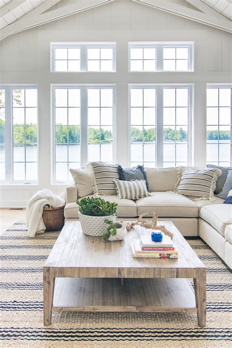 Lake House Blue And White Living Room Decor The Lilypad