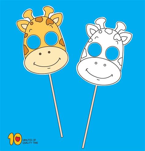Printable Giraffe Mask Giraffe Kids Animal Art Safari Party