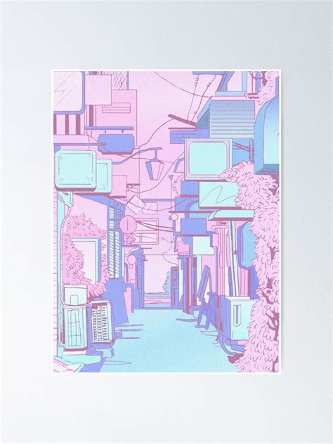 Aesthetic Lofi Anime Alleyway Poster For Sale By Freshfroot Redbubble