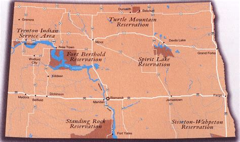 Map~tribes In North Dakota Spirit Lake Native American Reservation Medora