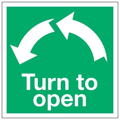 Turn To Open Anti Clockwise Arrows Linden Signs And Print