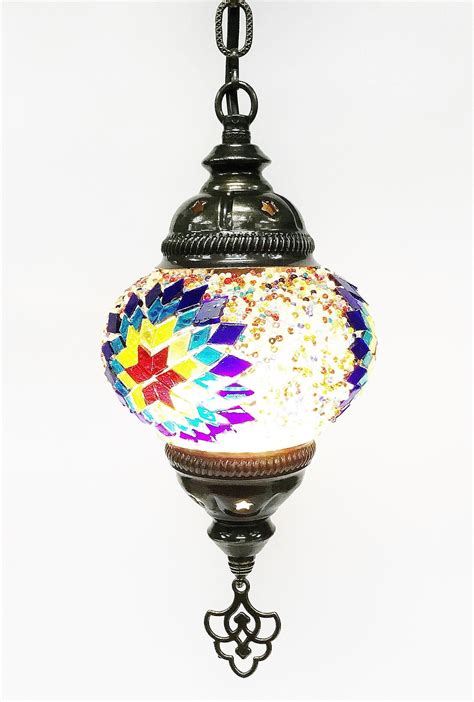 Turkish Mosaic Hanging Lamp 6 Inc Wide 21 Inc Long Mosaic Christmas