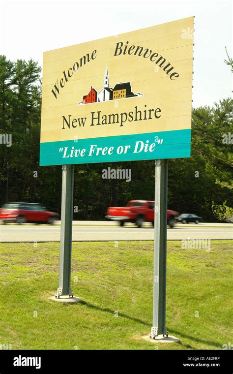 Ajd59189 Nh New Hampshire I 95 Welcome Sign State Line Border