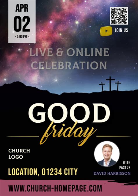 Flyer Poster Good Friday Church Service Ce Template Postermywall