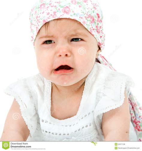 Baby Girl With Sad Face Expression Stock Photo Image Of