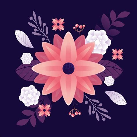 Free Vector 2d Gradient Paper Style Flowers