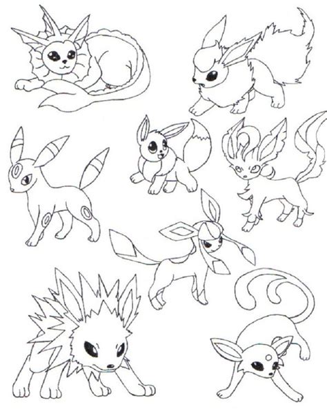 Elegant Image Of Eevee Evolutions Coloring Pages Pokemon Coloring The