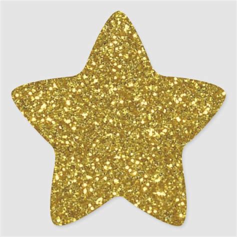 Gold Star In Gold Glitter Texture Star Sticker Zazzle Gold Star
